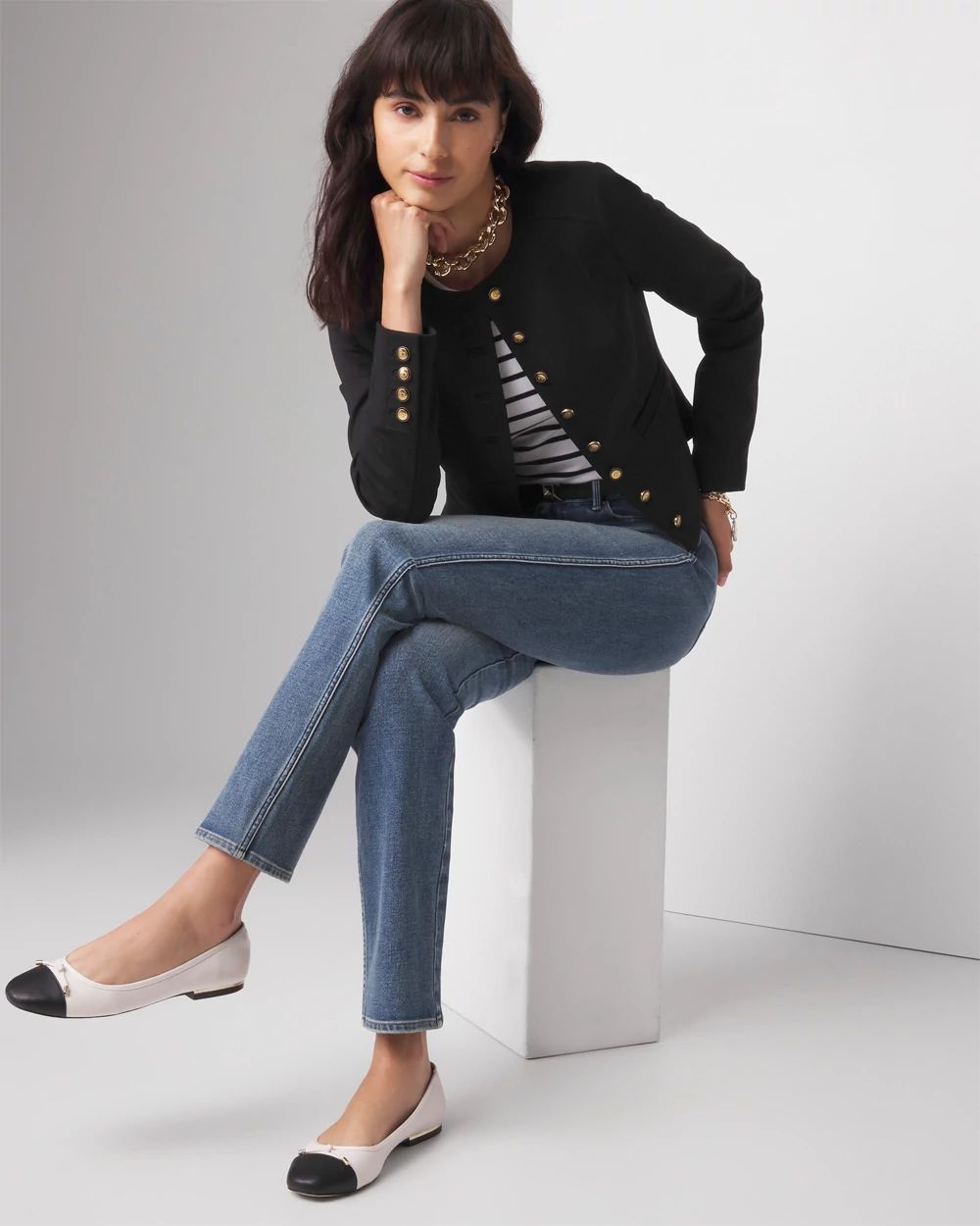 Cropped Luxe Stretch Jacket | White House Black Market